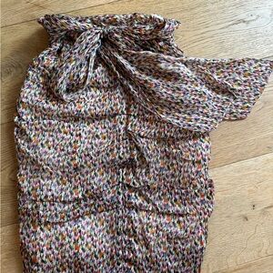 BA&SH silk metallic mini skirt L